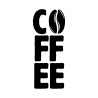 Duża naklejka „Coffee” z ziarnami – dekoracja ścienna i meblowa 