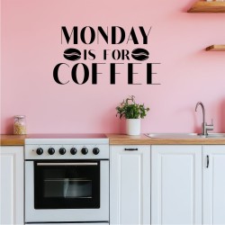Naklejka z cytatem „Monday is for coffee” – minimalistyczna dekoracja do kuchni i biura 