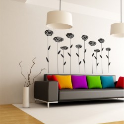 Minimalistyczna naklejka na ścianę maki DIY – line art jedną linią