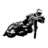 Żużlowiec na motocyklu Falubaz