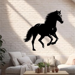 Dynamiczny mustang czarny, dekoracja na ścianę