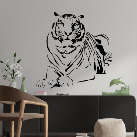 Naklejka ścienna z odpoczywającym tygrysem bengalskim